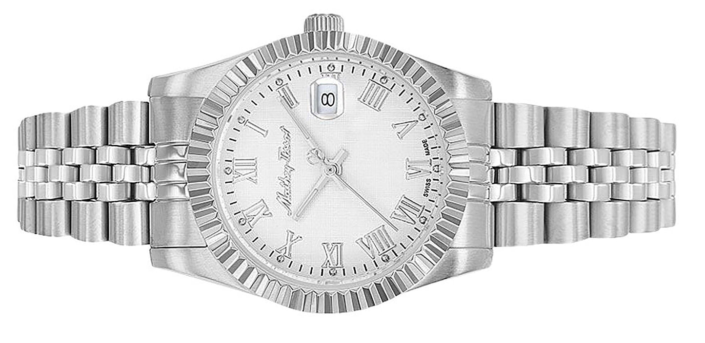 Mathey-Tissot Mathy III Roman Edelstahl White Dial Quarz D810ABR Damenuhr