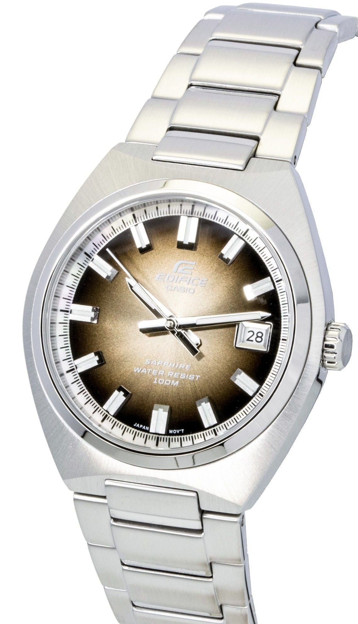 Casio Edifice Analog Edelstahl Braunes Zifferblatt Quarz EFB-109D-5AV 100M Herrenuhr