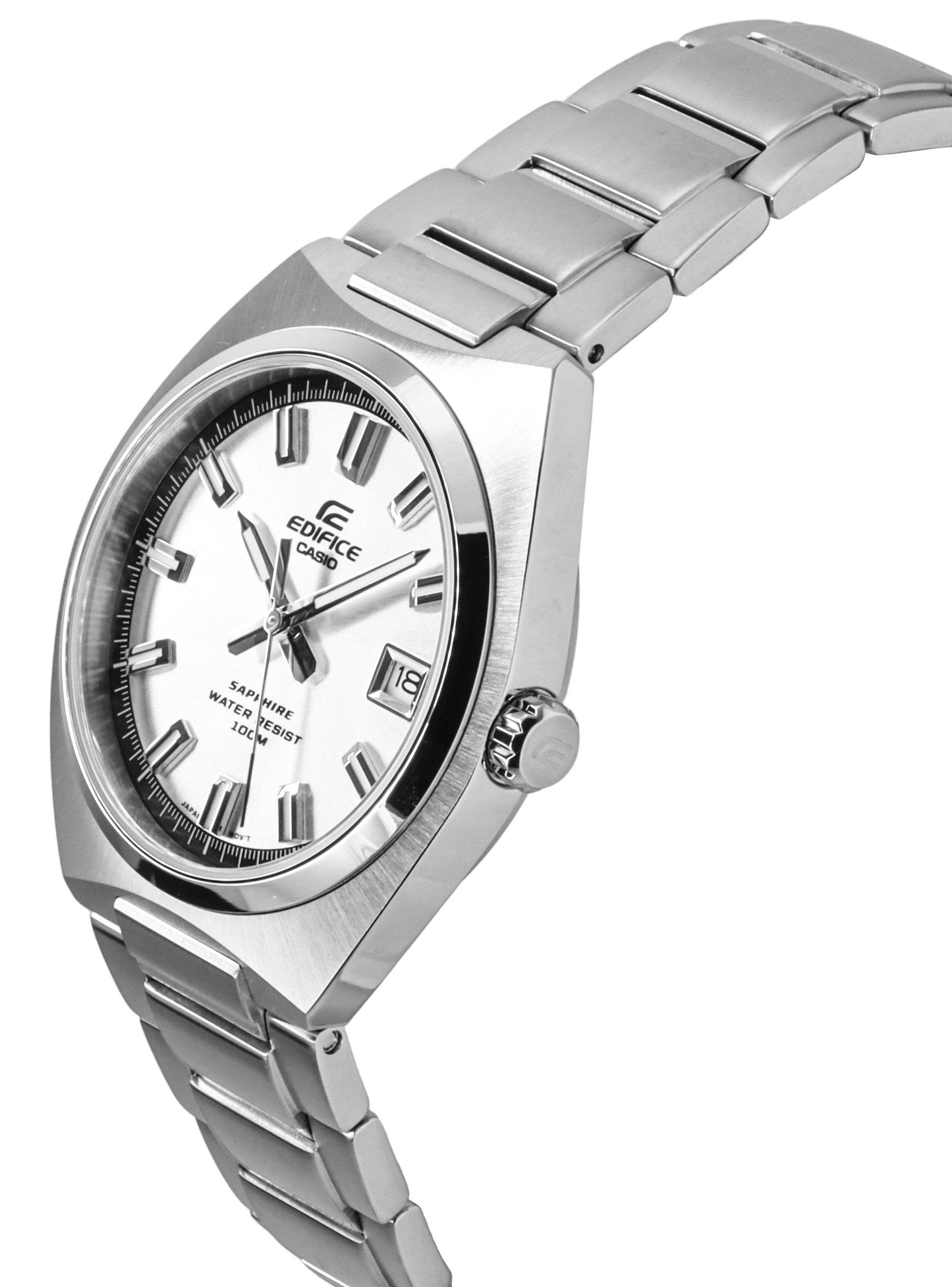Casio Edifice Analog Edelstahl Silberfarbenes Zifferblatt Quarz EFB-109D-7AV 100M Herrenuhr