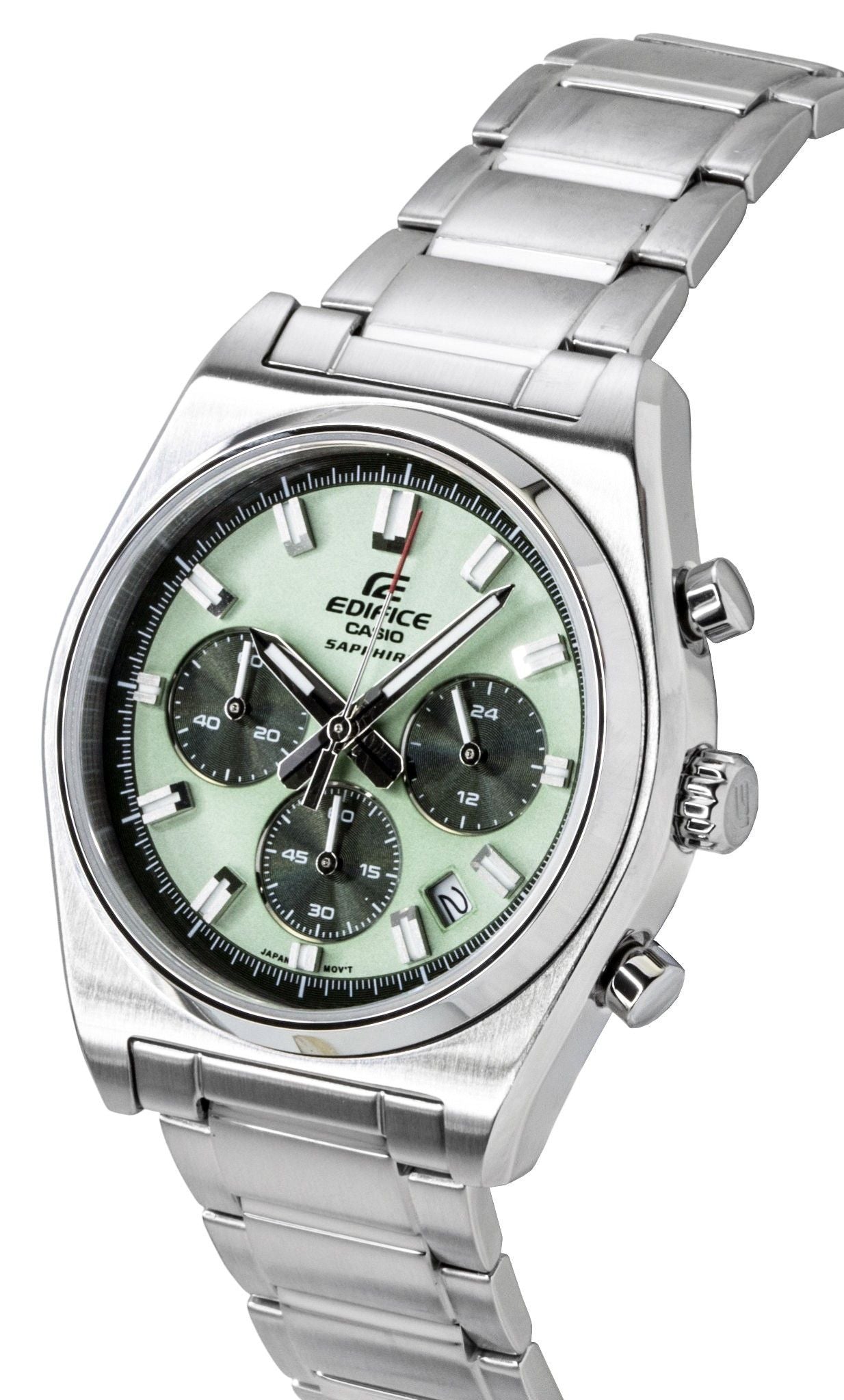 Casio Edifice Analog Standard Chronograph Edelstahl Gr?nes Zifferblatt Quarz EFB-730D-3AV 100M Herrenuhr