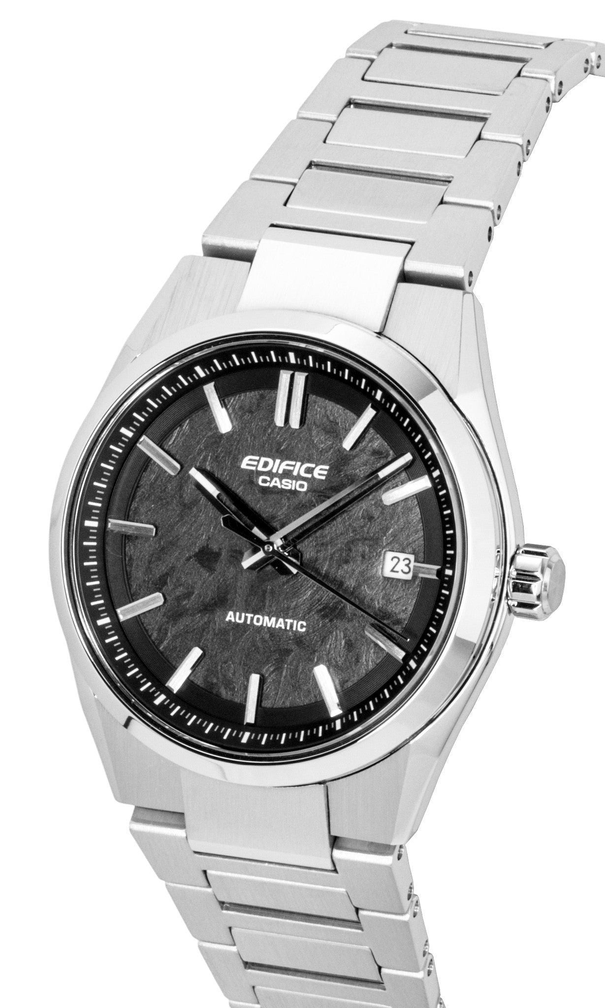 Casio Edifice Analog Edelstahl Schwarzes Zifferblatt Automatik EFK-110D-1A 100M Herrenuhr