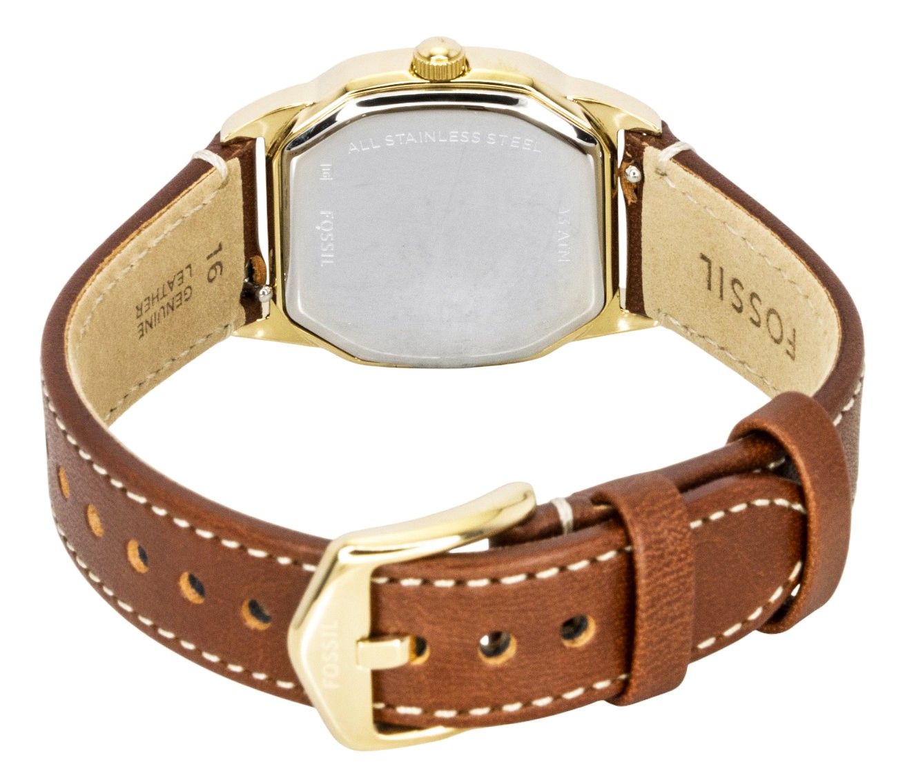 Fossil Harlow Lederarmband Beige Dial Quarz ES5364 Damenuhr