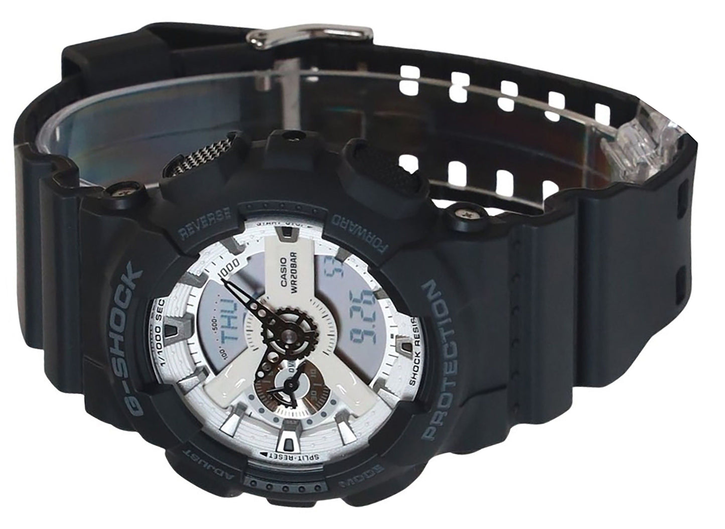 Casio G-Shock Analog Digital Resin Strap White Dial Quarz GA-110WD-1A 200M Herrenuhr