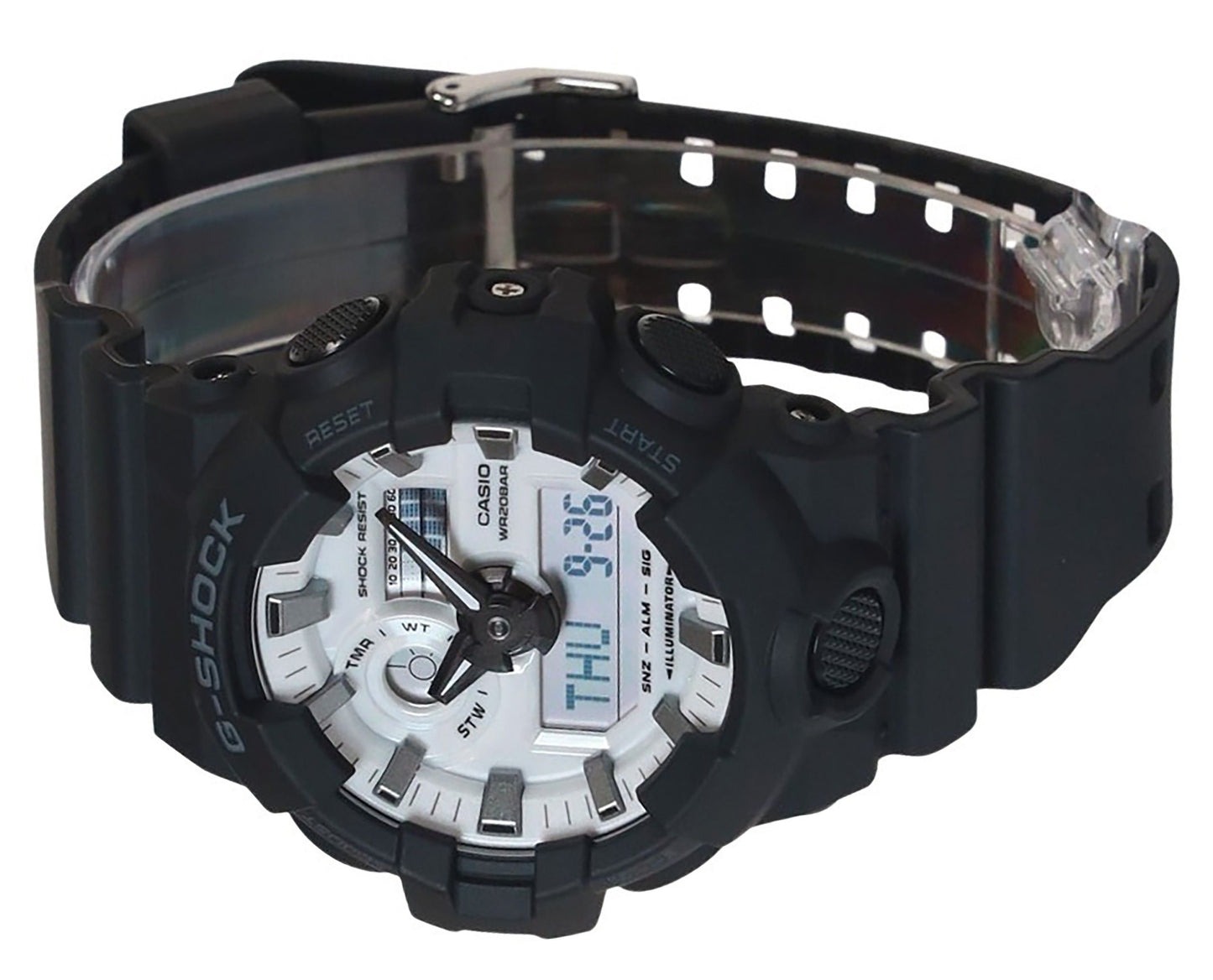 Casio G-Shock Analog Digital Resin Strap White Dial Quarz GA-700WD-1A 200M Herrenuhr
