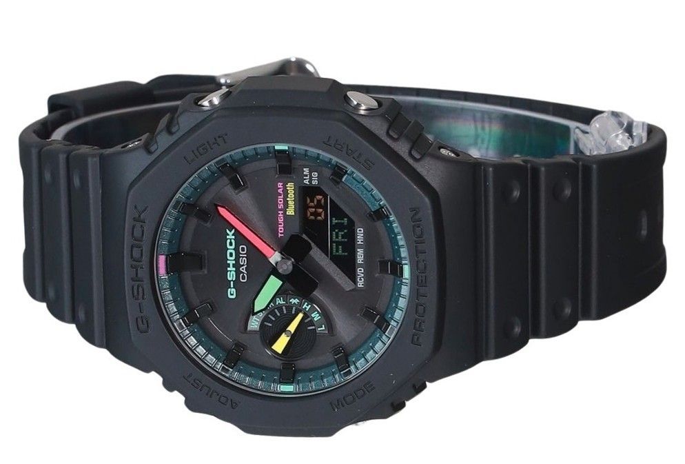 Casio G-Shock Analog Digital Smartphone Link Multi Fluorescent Accents Series Tough Solar GA-B2100MF-1A 200M Herrenuhr