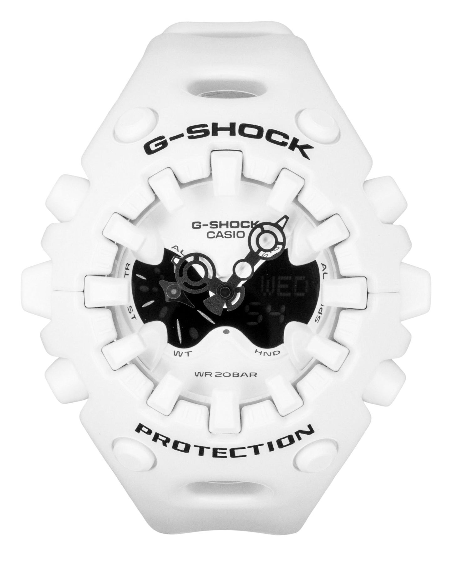 Casio G-Shock Analog Digital White Resin Strap White Dial Quarz GA-V01-7A 200M Herrenuhr