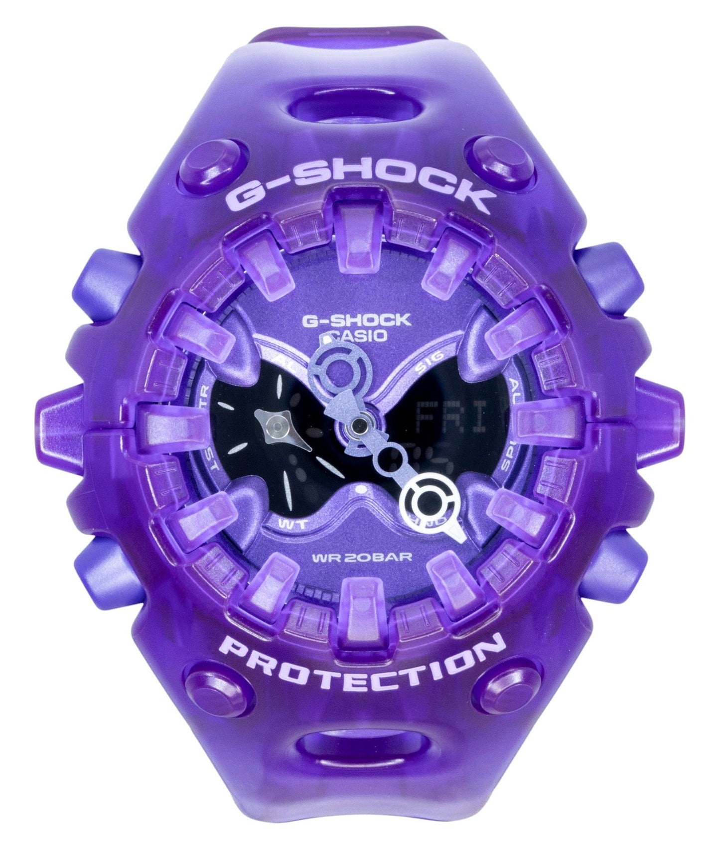Casio G-Shock Resin Strap Analog Digital Purple Dial Quarz GA-V01SKE-6A 200M Herrenuhr