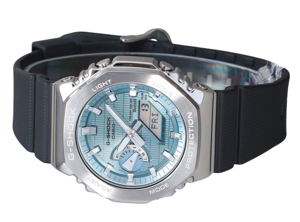 Casio G-Shock G-Steel Analog Digital Smartphone Link Ice Blaues Zifferblatt Tough Solar GBM-2100A-1A2 200M Herrenuhr