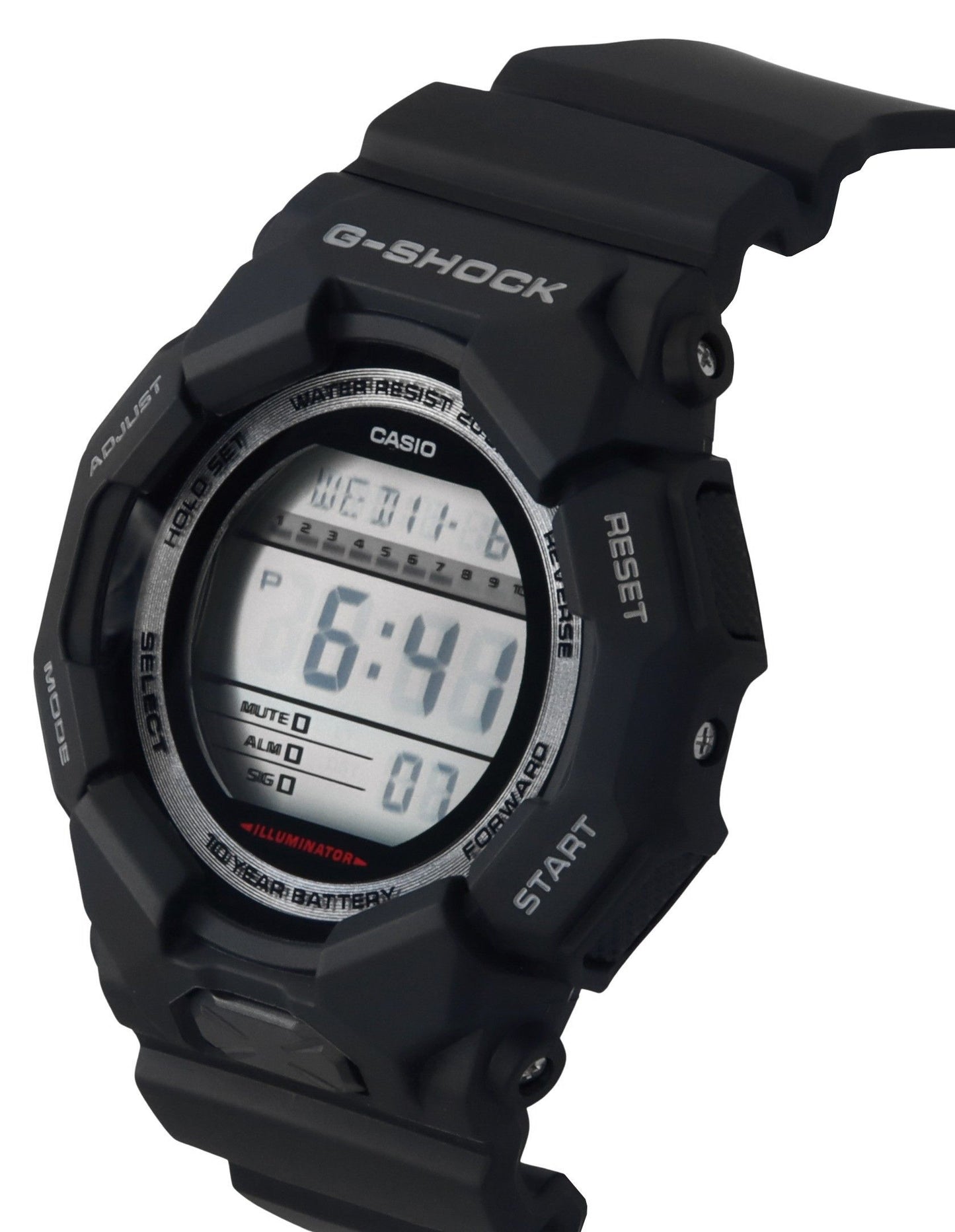 Casio G-Shock Digital Bio-Based Black Resin Strap Schwarzes Zifferblatt Quarz GD-010-1 200M Herrenuhr
