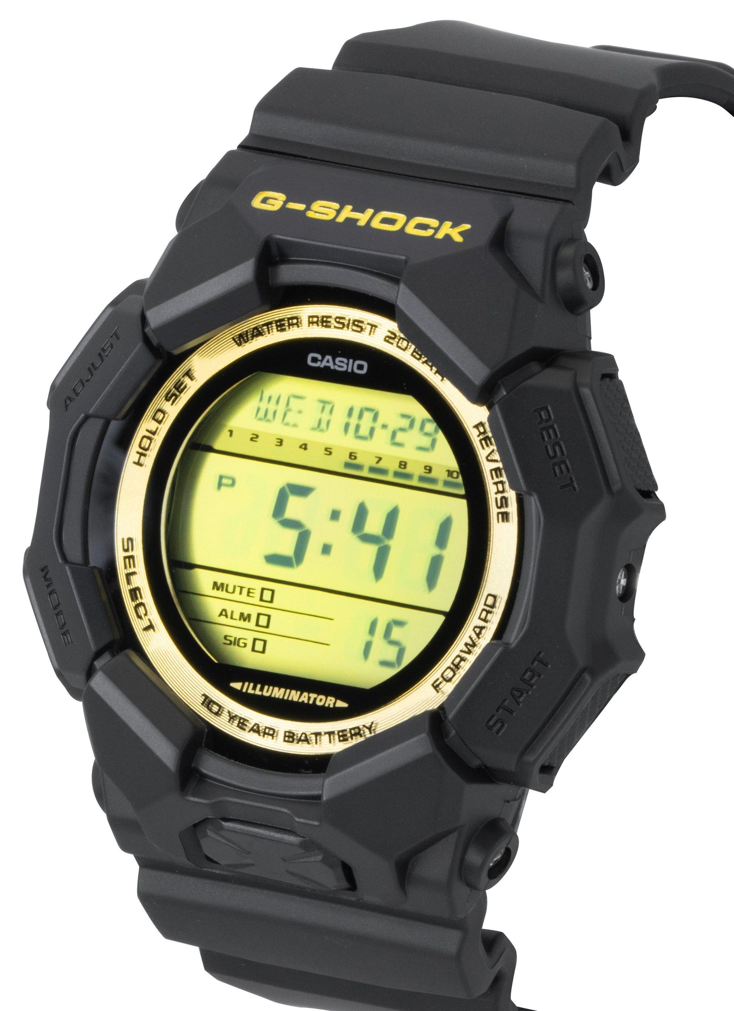 Casio G-Shock Bio-Based Resin Strap Digital Quarz GD-010GB-1A9 200M Herrenuhr