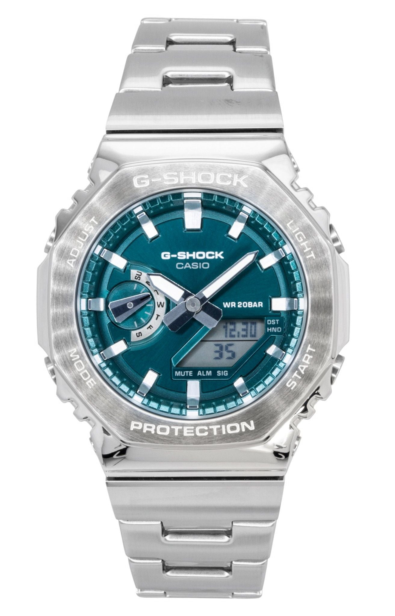 Casio G-Shock G-Steel Analog Digital Edelstahl Gr?nes Zifferblatt Quarz GM-2110D-3A1 200M Herrenuhr