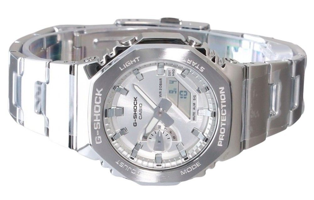 Casio G-Shock G-Steel Analog Digital Silberfarbenes Zifferblatt Quarz GM-2110D-7A 200M Herrenuhr