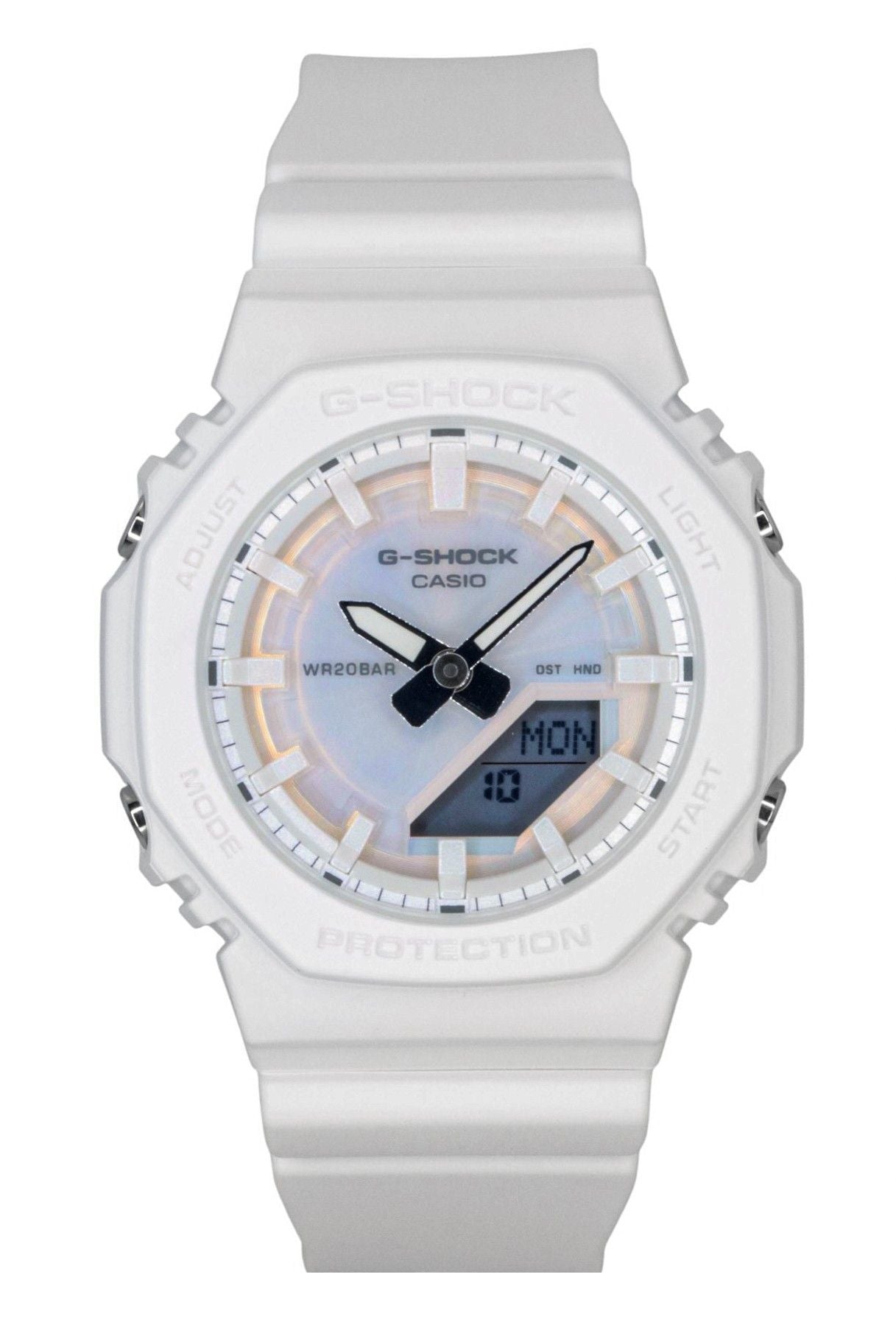 Casio G-Shock Analog Digital Resin Strap Polarized White Dial Quarz GMA-P2100PC-7A 200M Damenuhr
