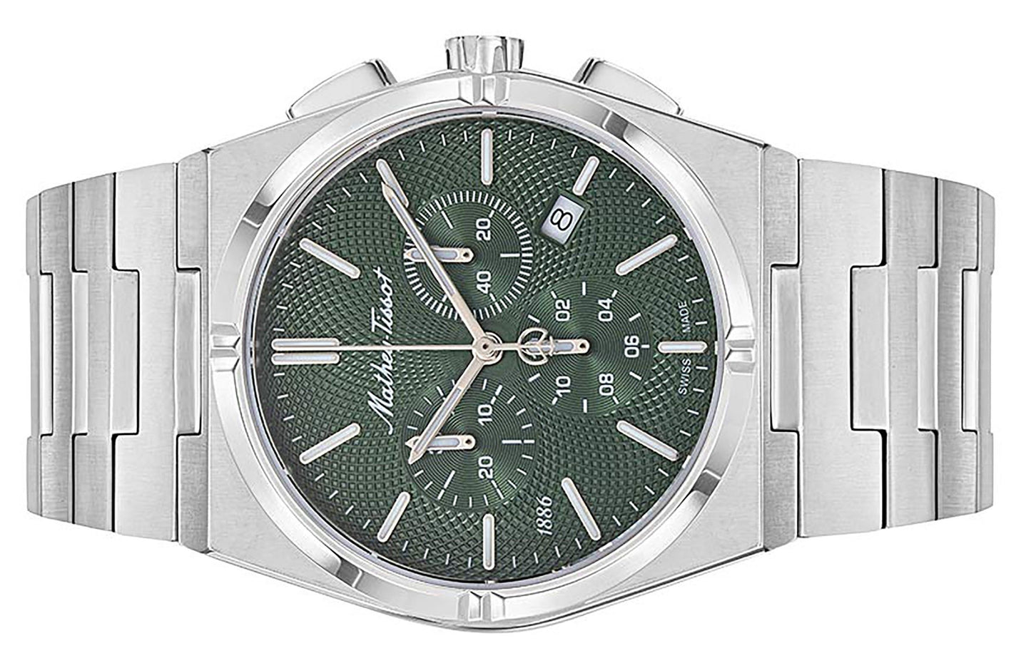Mathey-Tissot Zeus Chrono Edelstahl Gr?nes Zifferblatt Quarz H118CHAV Herrenuhr