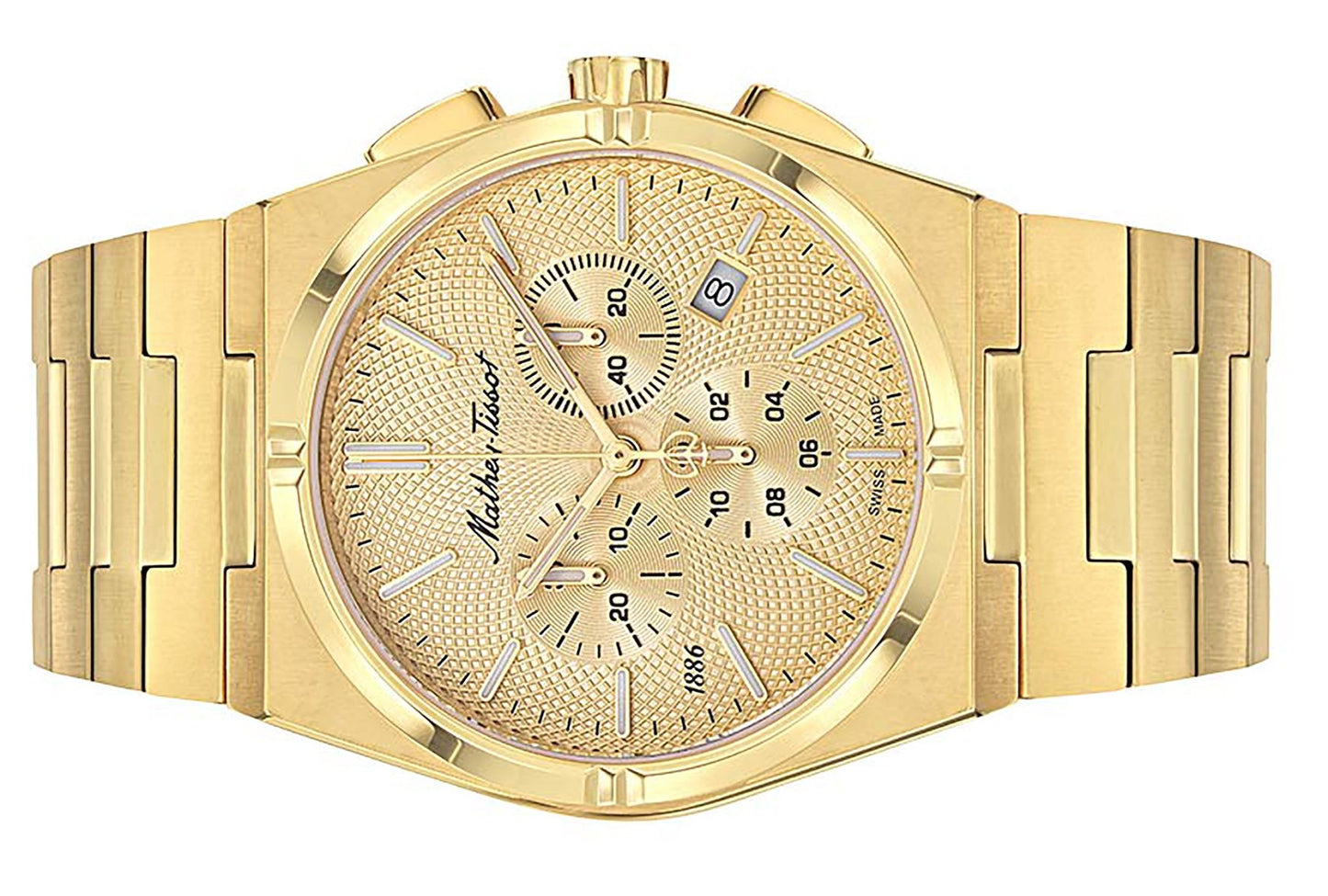 Mathey-Tissot Zeus Chrono Goldfarben Edelstahl Goldfarben Dial Quarz H118CHPDI Herrenuhr