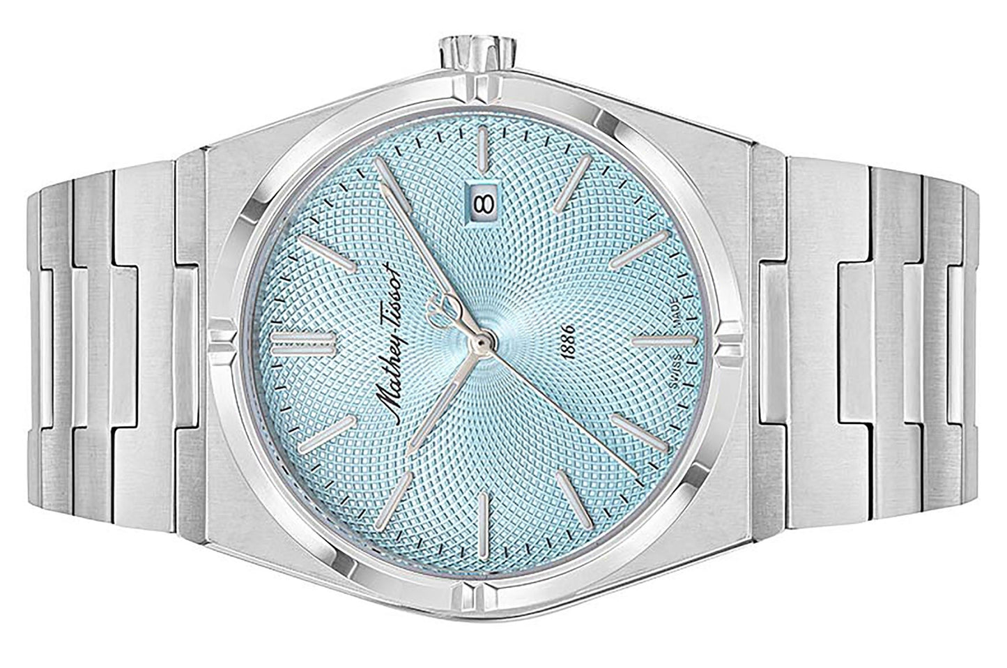Mathey-Tissot Zeus Edelstahl Blaues Zifferblatt Quarz H118SK Herrenuhr