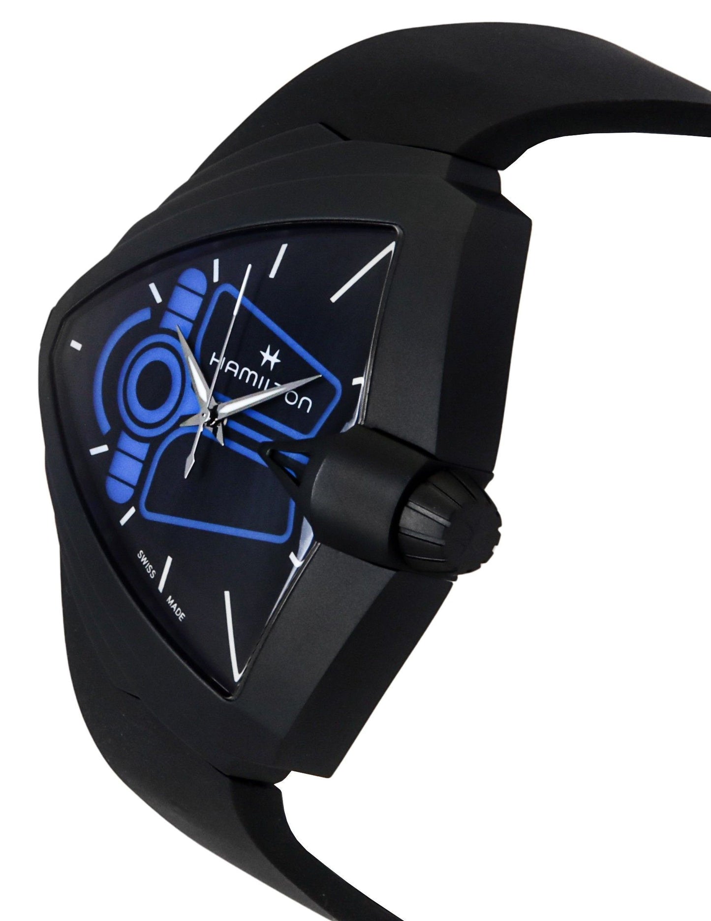 Hamilton Ventura XXL Bright Dune Limited Edition Rubber Strap Schwarzes Zifferblatt Quarz H24614330 Herrenuhr