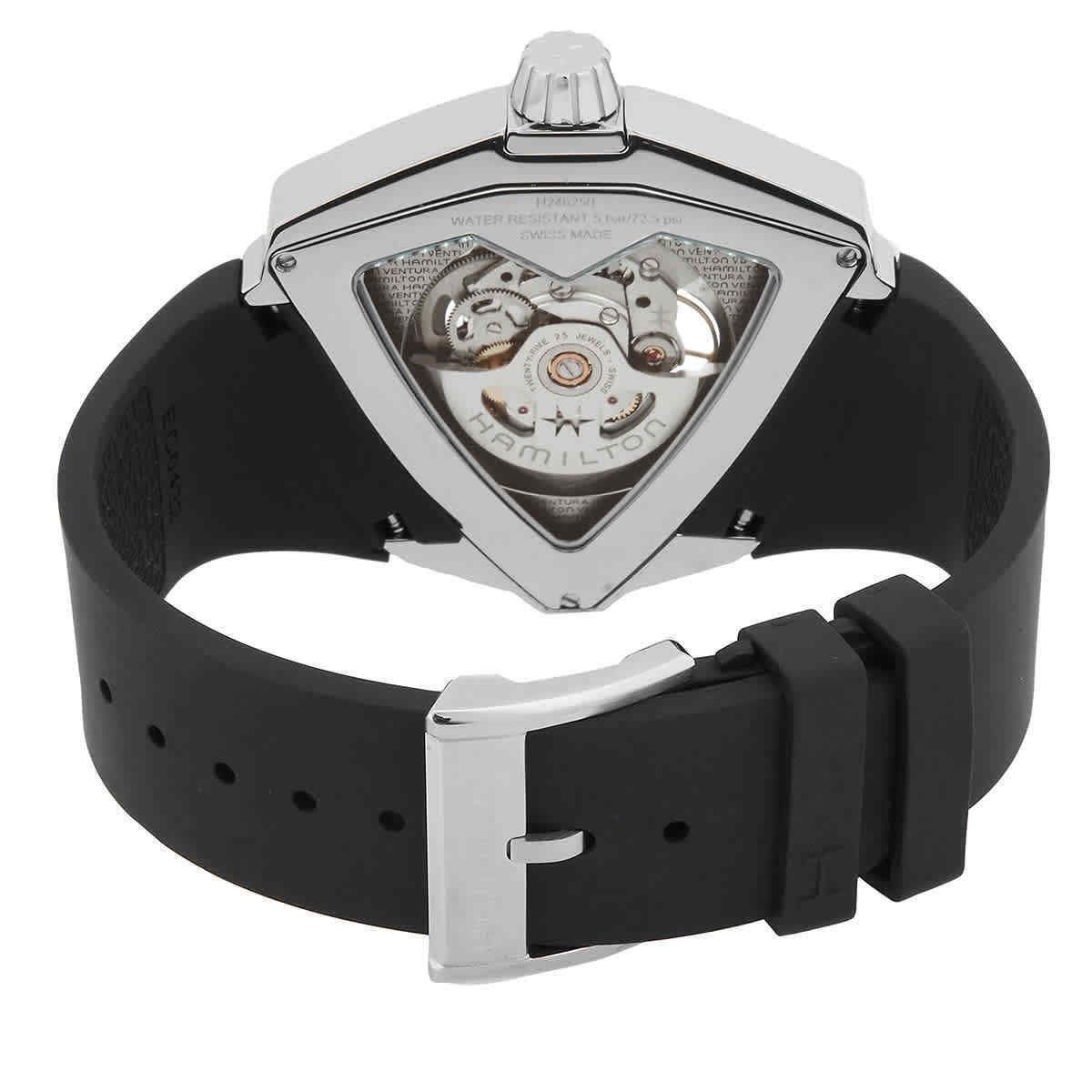 Hamilton Ventura XXL Rubber Strap Black Skelett-Zifferblatt Automatik H24625330 Herrenuhr