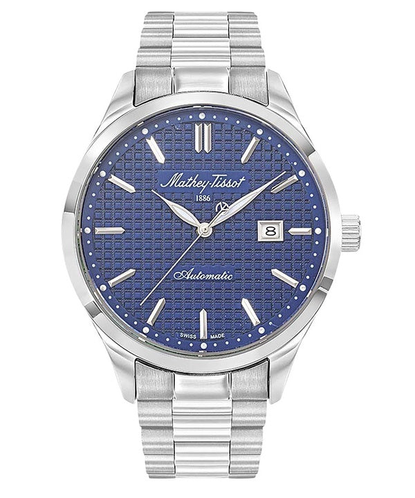 Mathey-Tissot Urban Edelstahl Blaues Zifferblatt Automatik H411ATABU Herrenuhr