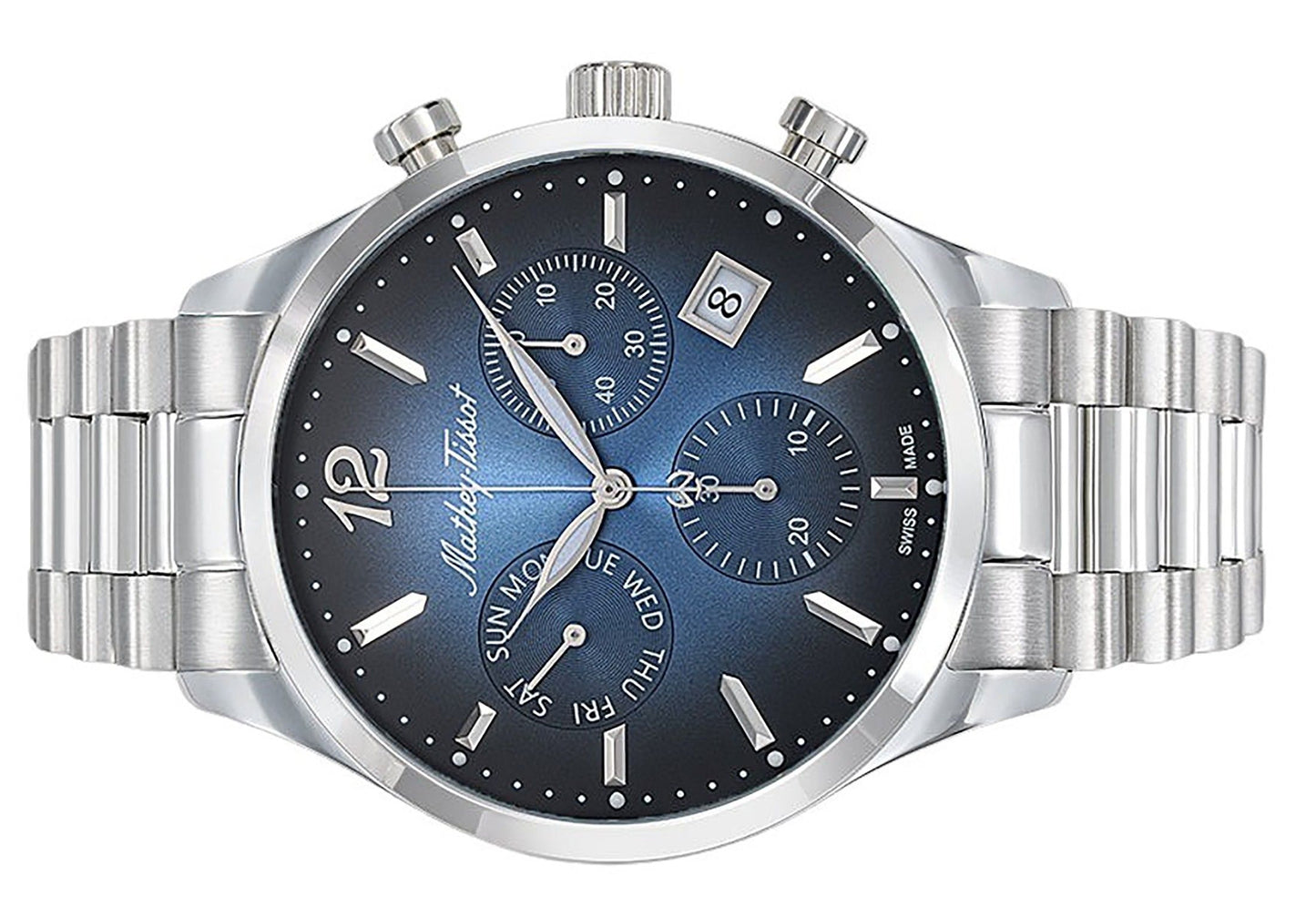 Mathey-Tissot Urban Chrono Edelstahl Blaues Zifferblatt Quarz H411CHABU Herrenuhr