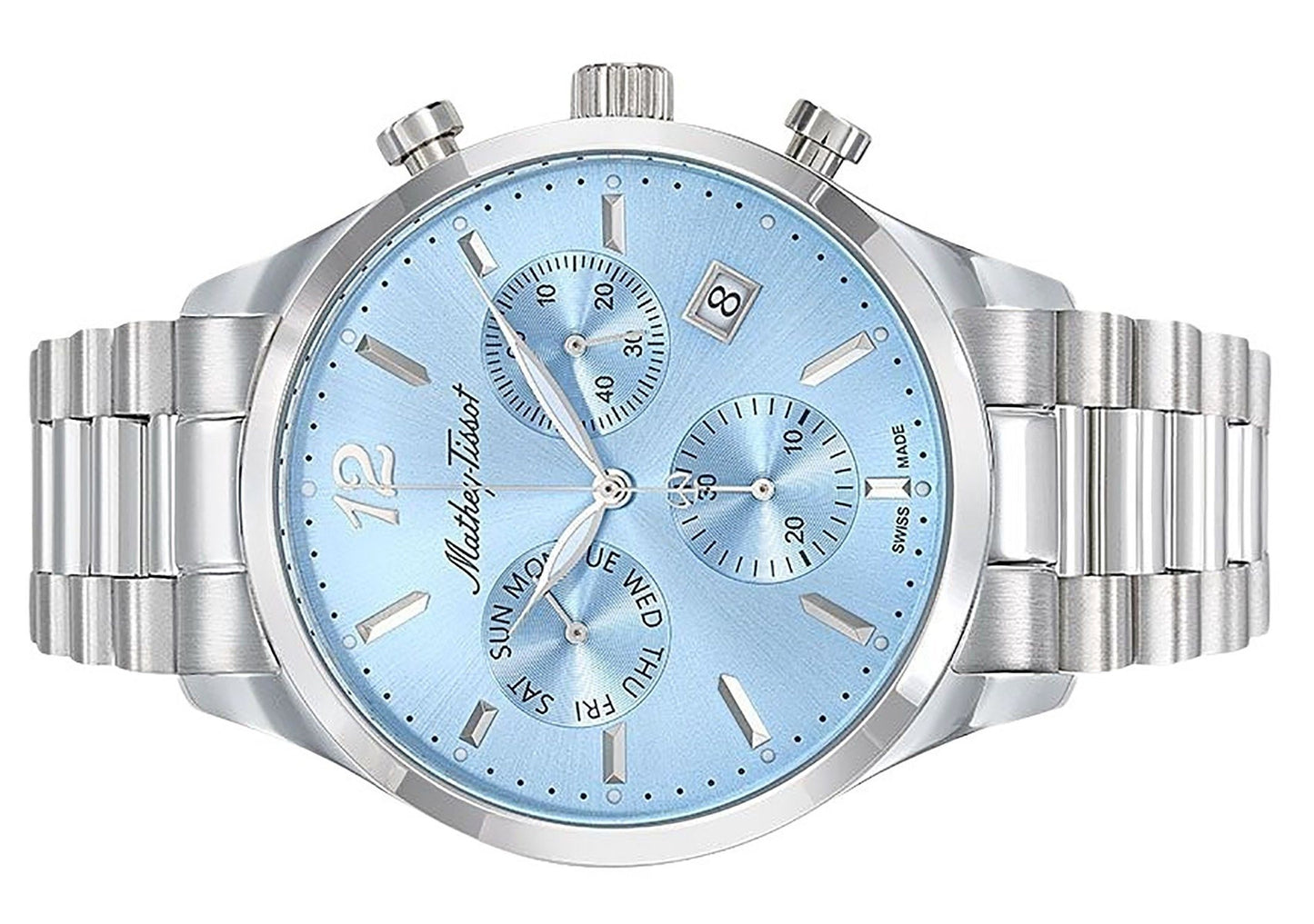 Mathey-Tissot Urban Chrono Edelstahl Blaues Zifferblatt Quarz H411CHASKY Herrenuhr