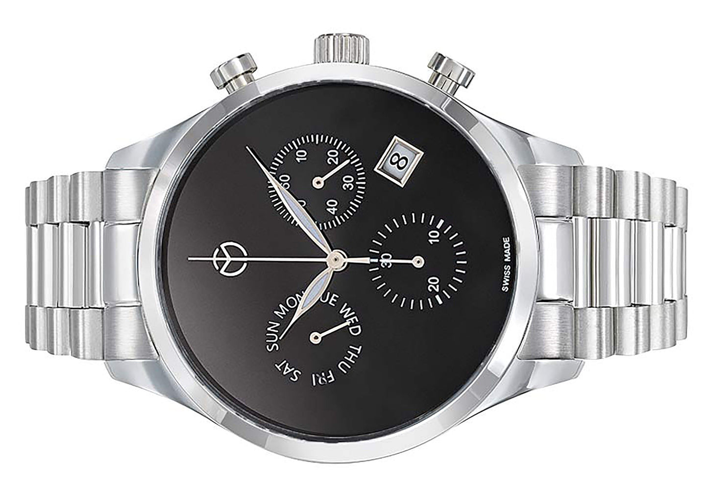 Mathey-Tissot Urban Chronograph Edelstahl Schwarzes Zifferblatt Quarz H411CHNM Herrenuhr