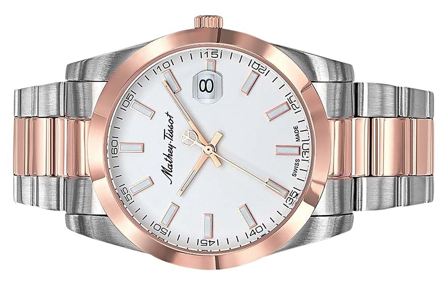 Mathey-Tissot Mathy I Two-Tone Edelstahl White Dial Quarz H450RA Herrenuhr