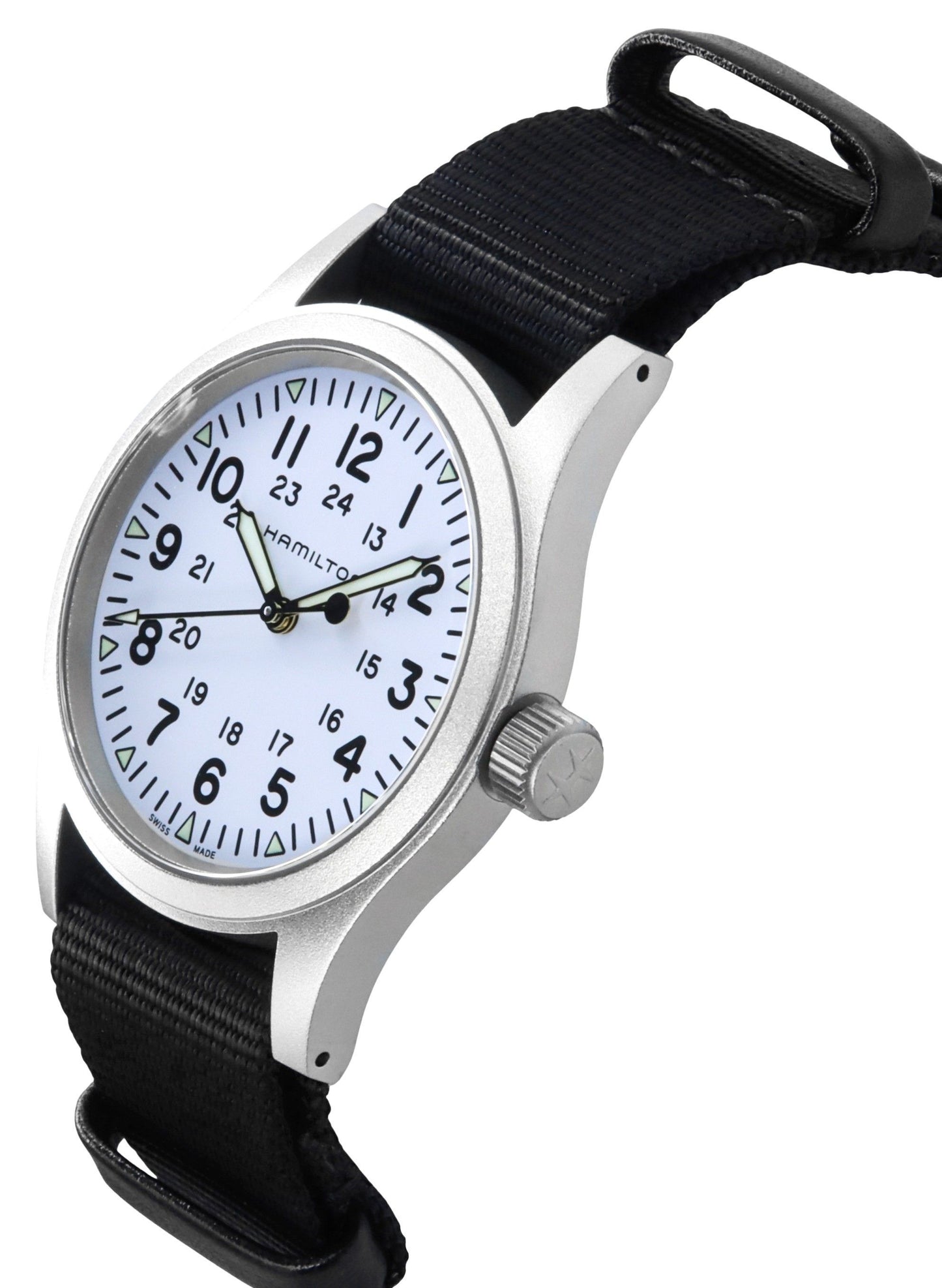 Hamilton Khaki Field Textile Strap White Dial Mechanisch H69439910 Herrenuhr