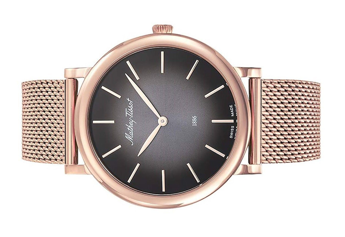 Mathey-Tissot Monsoon Rose Goldfarben Edelstahl Schwarzes Zifferblatt Quarz H7916PN Herrenuhr