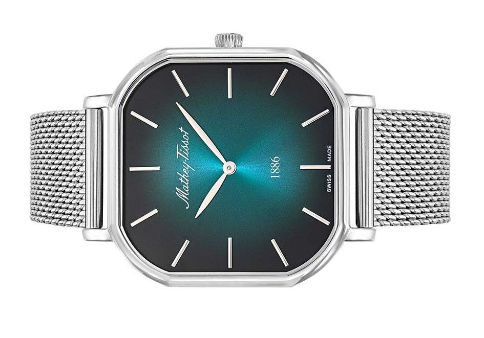 Mathey-Tissot Monsoon Square Edelstahl Gr?nes Zifferblatt Quarz H7917AV Herrenuhr