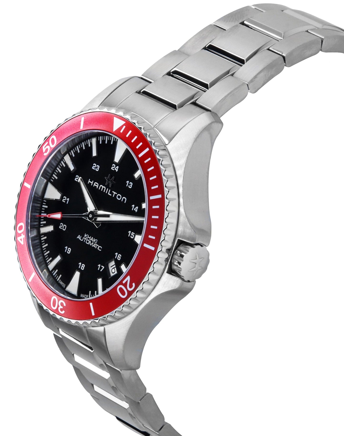 Hamilton Khaki Navy Scuba Edelstahl Schwarzes Zifferblatt Automatik H82405130 100M Herrenuhr