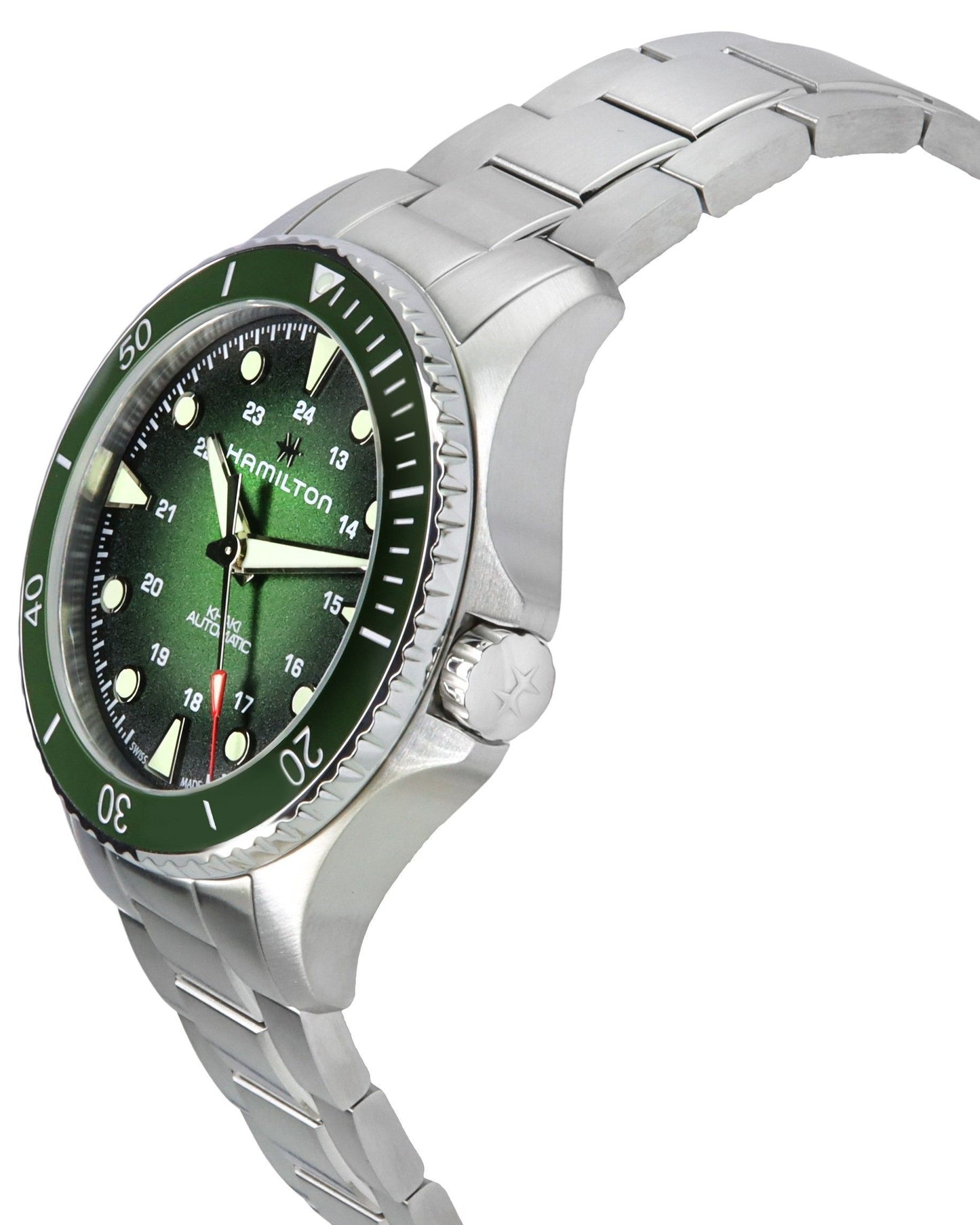 Hamilton Khaki Navy Scuba Edelstahl Gr?nes Zifferblatt Automatik Taucher H82525160 300M Herrenuhr