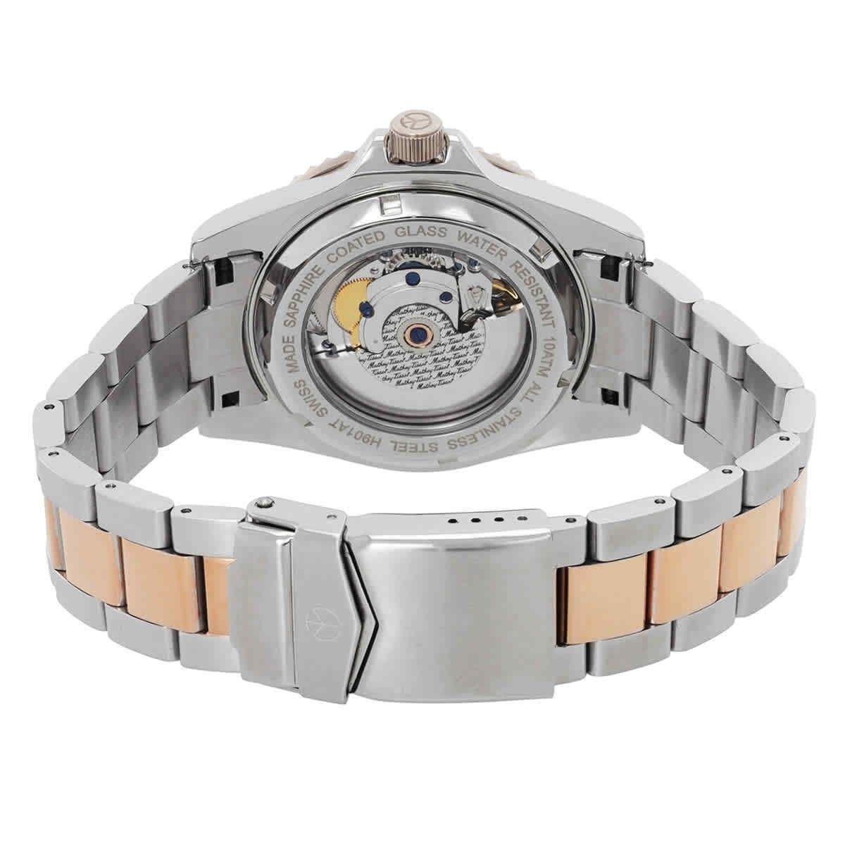 Mathey-Tissot Mathy Vintage Two Tone Edelstahl Schwarzes Zifferblatt Automatik H901ATRN 100M Herrenuhr