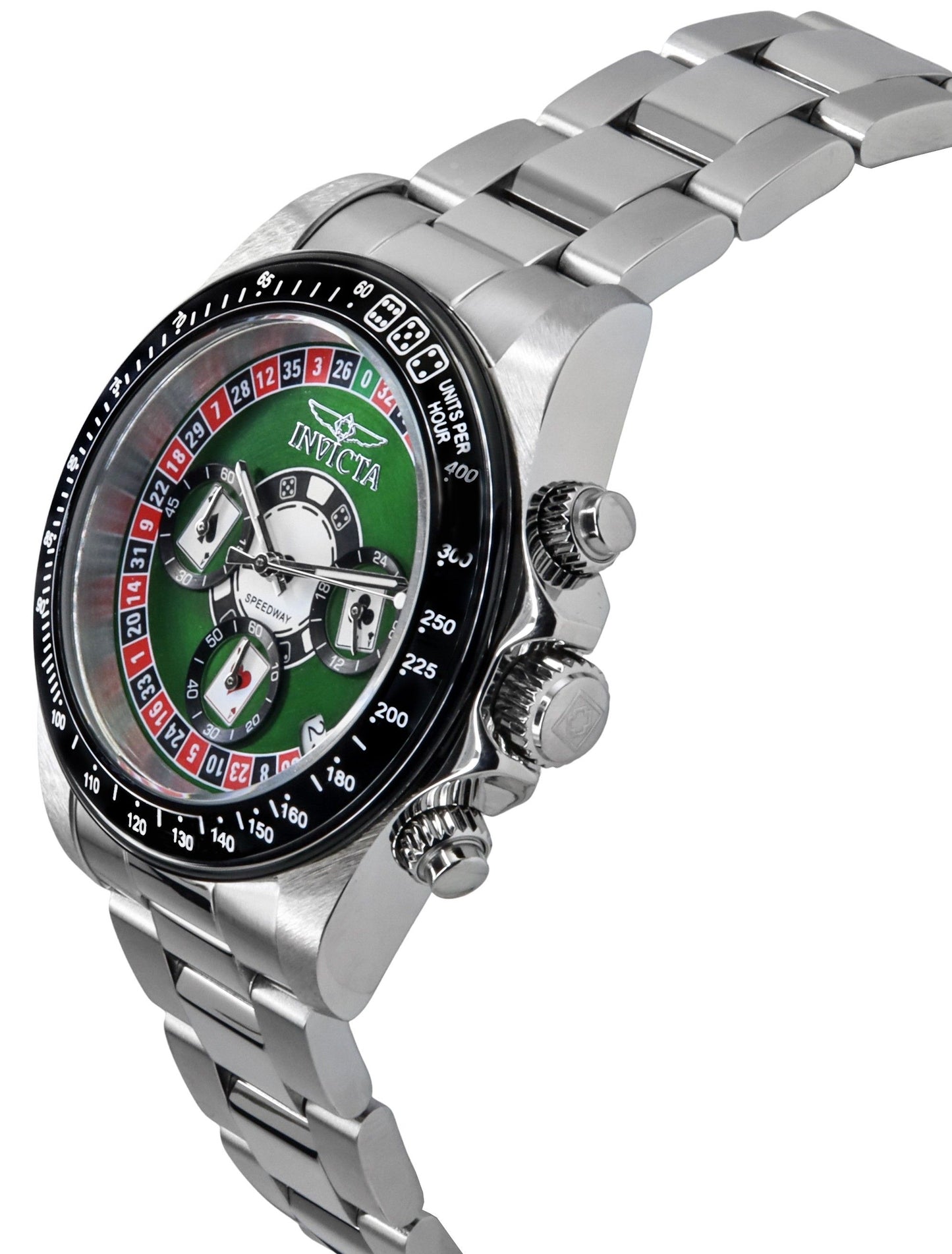 Invicta Speedway Roulette Casino Chronograph GMT Gr?nes Zifferblatt Quarz 44642 200M Herrenuhr