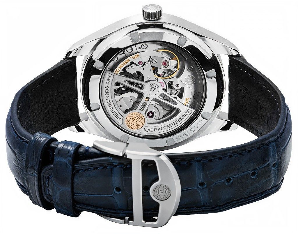 IWC Portugieser Lederarmband Silberfarbenes Zifferblatt Automatik IW358304 Herrenuhr