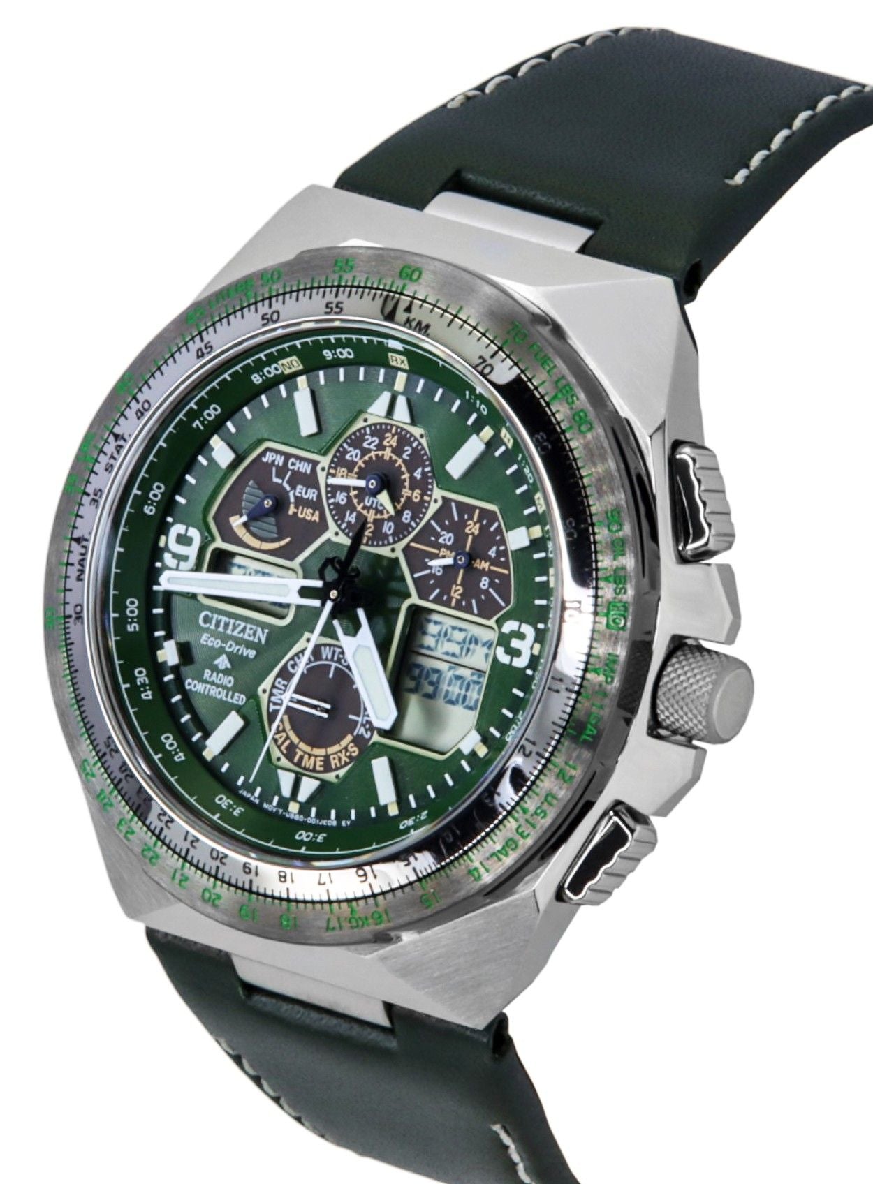 Citizen Promaster Skyhawk A-T Perpetual Calendar Chronograph Gr?nes Zifferblatt Eco-Drive Taucher JY8147-01X 200M Herrenuhr