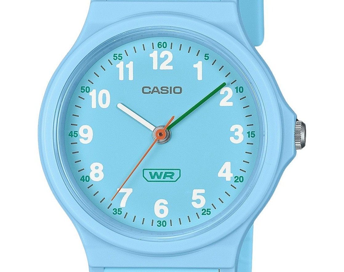 Casio Pop Analog Blue Bio Based Resin Strap Blaues Zifferblatt Quarz LQ-24B-2B Damenuhr