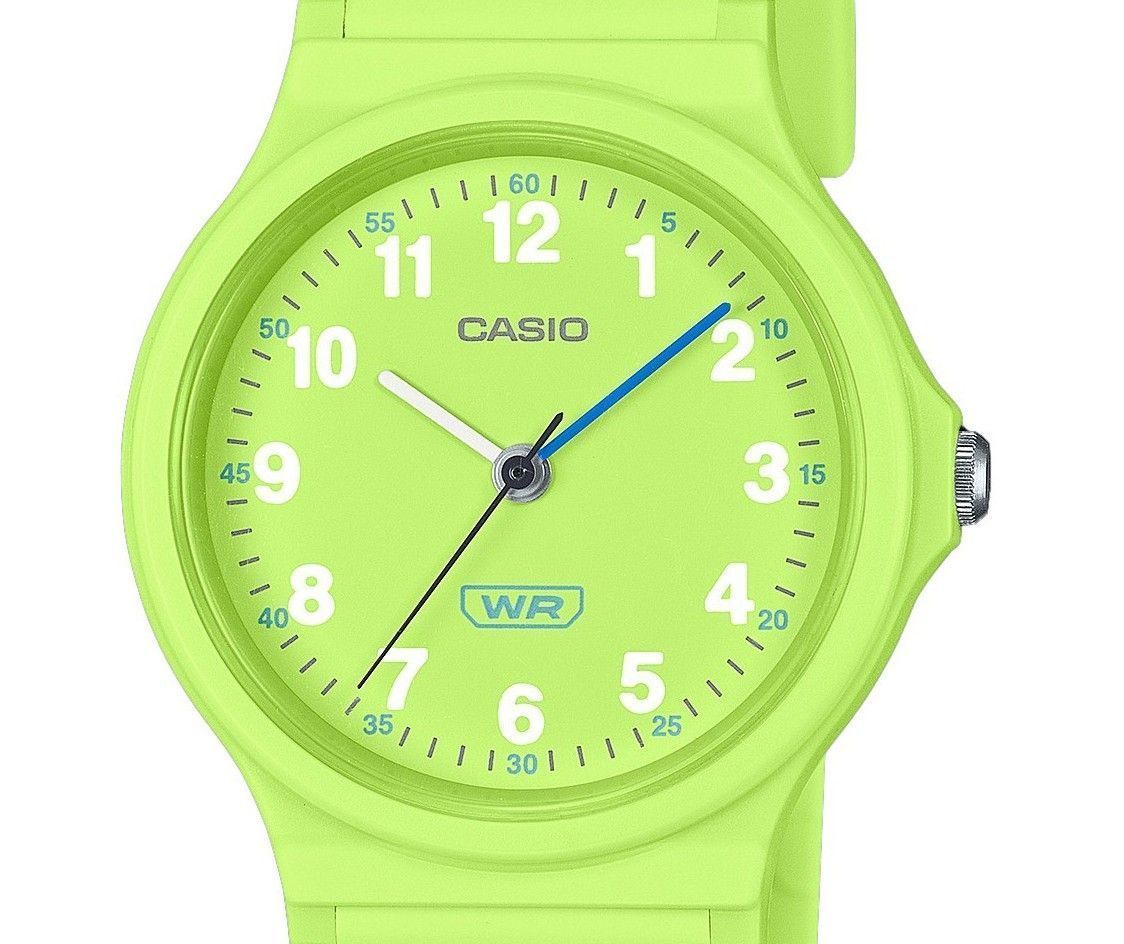 Casio Pop Analog Lime Green Bio Based Resin Strap Lime Grünes Zifferblatt Quarz LQ-24B-3B Damenuhr