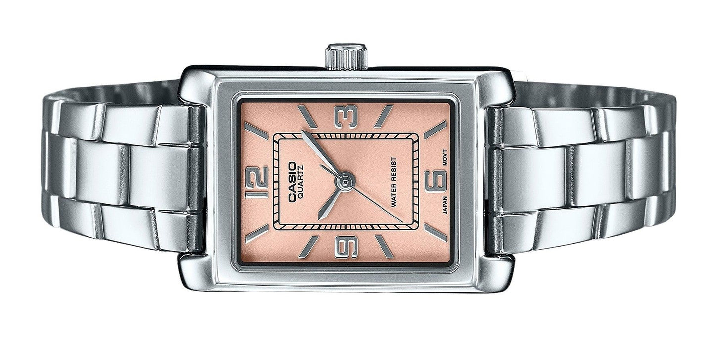 Casio Standard Analog Edelstahl Pink Dial Quarz LTP-1234DD-4A Damenuhr