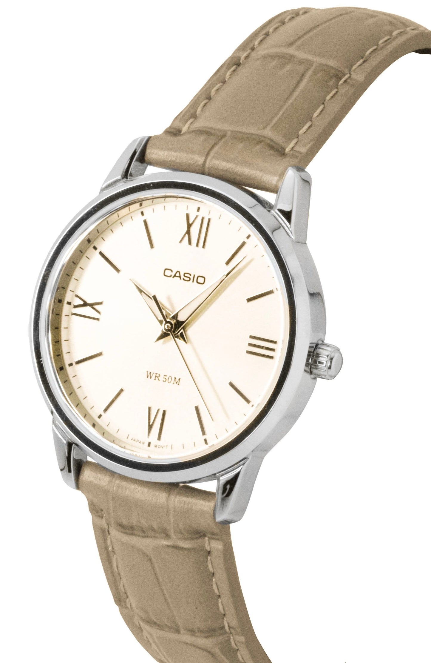 Casio Analog Lederarmband Gold Dial Quarz LTP-1303LL-7AV Damenuhr