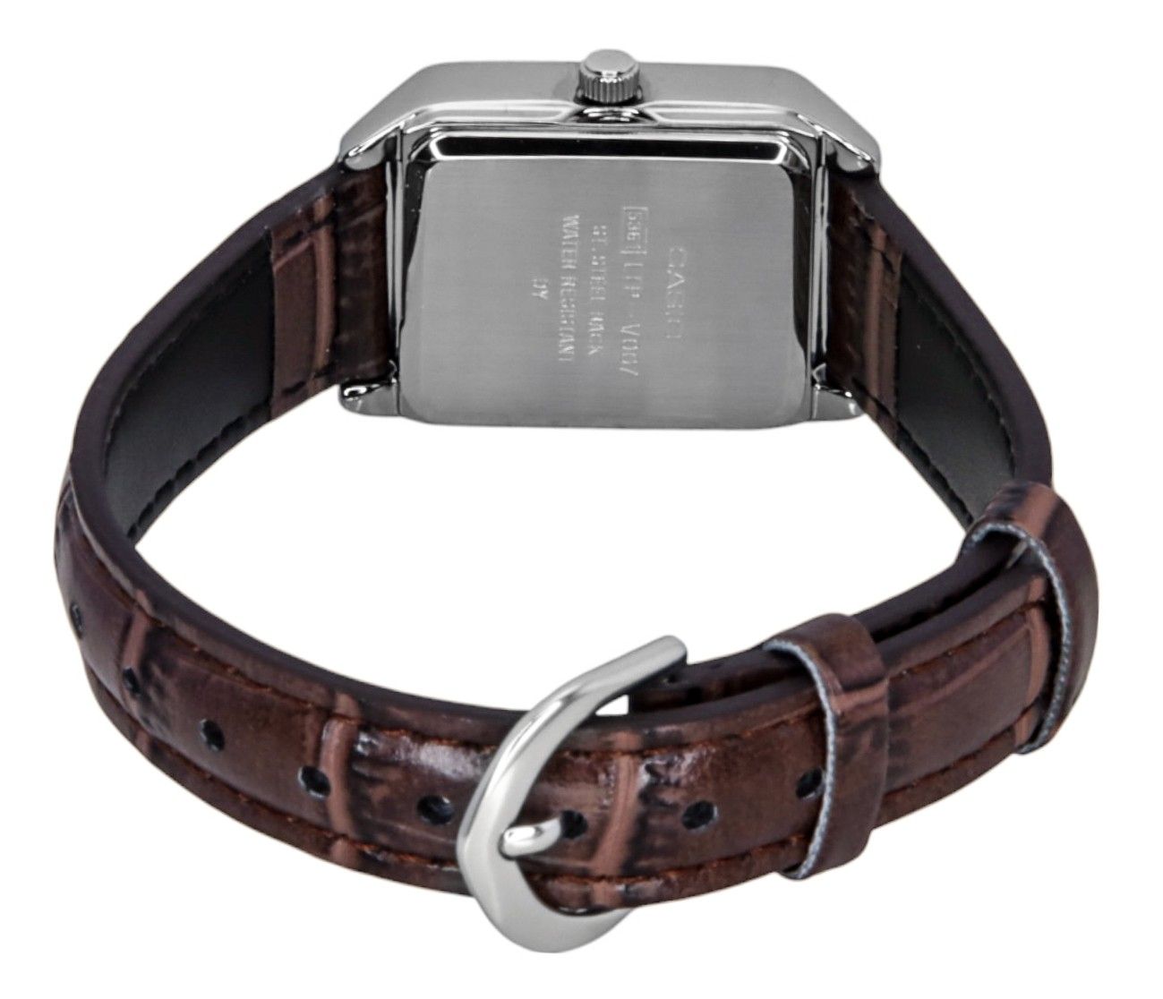 Casio Standard Analog Lederarmband Silberfarbenes Zifferblatt Quarz LTP-V007L-9B Damenuhr