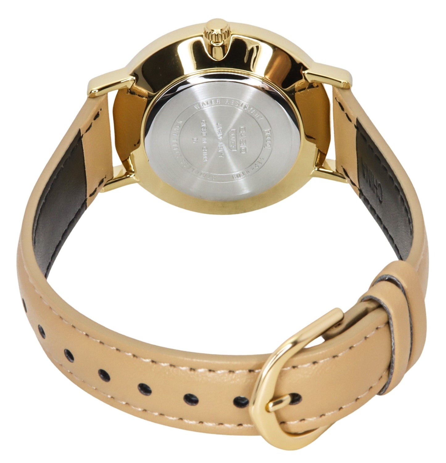 Casio Standard Analog Lederarmband Salmon Dial Quarz LTP-VT03GL-4B Damenuhr
