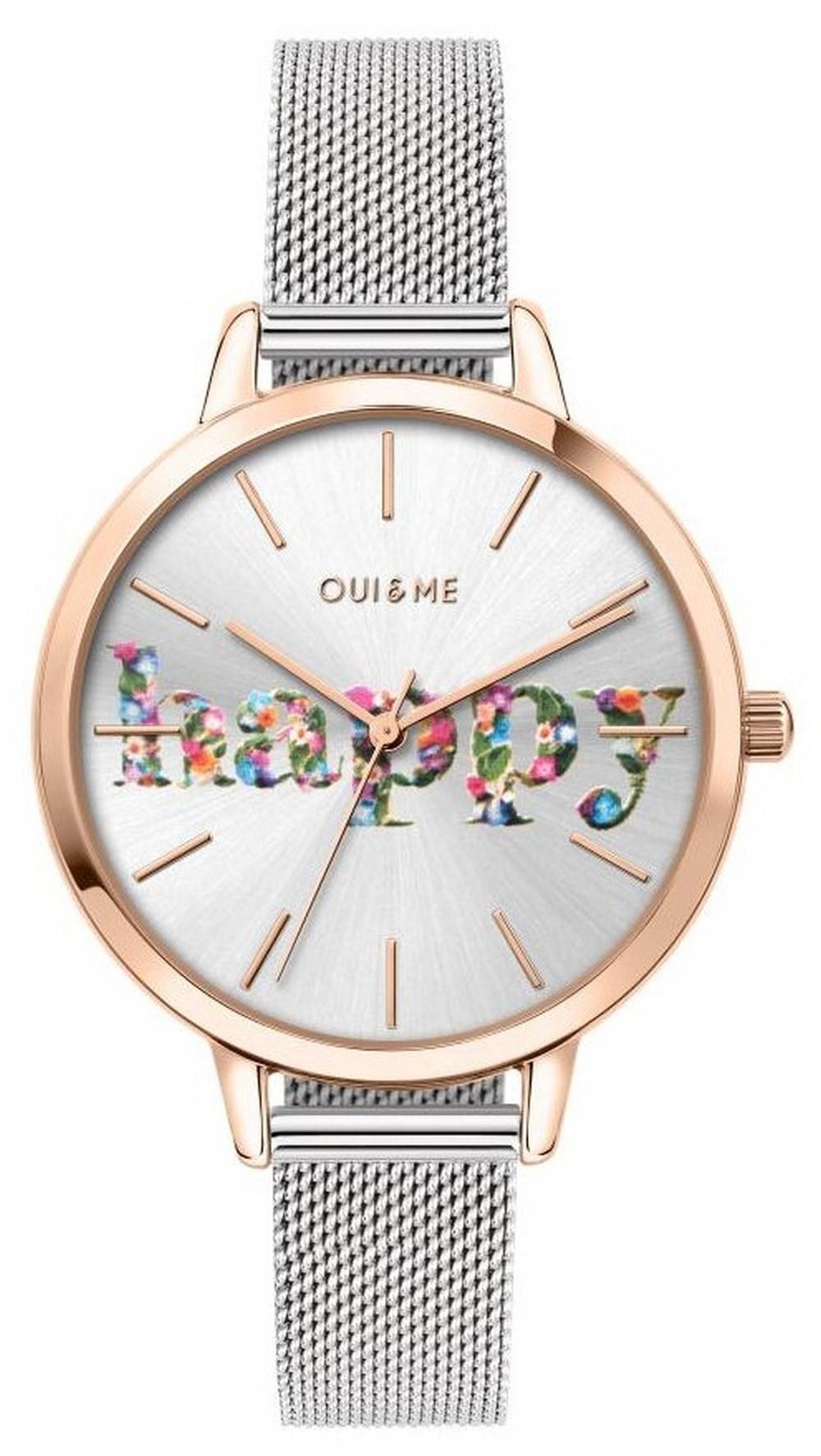 Oui & Me Grande Amourette Silberfarbenes Zifferblatt Edelstahl Quarz ME010029 Damenuhr
