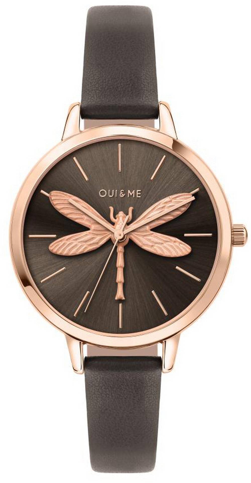 Oui & Me Amourette Grey Sunray Dial Lederarmband Quarz ME010074 Damenuhr