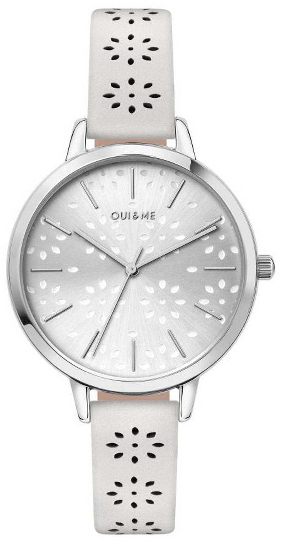 Oui & Me Amourette Silver Sunray Dial Lederarmband Quarz ME010148 Damenuhr