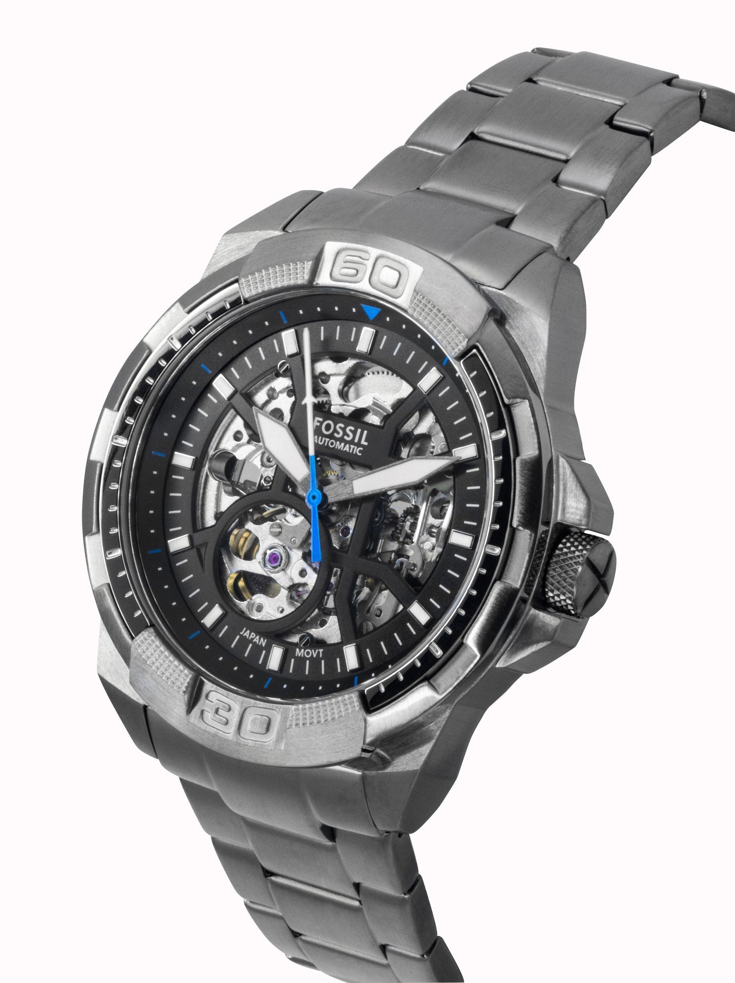 Fossil Bronson Edelstahl Black Skelett-Zifferblatt Automatik ME3218 Herrenuhr