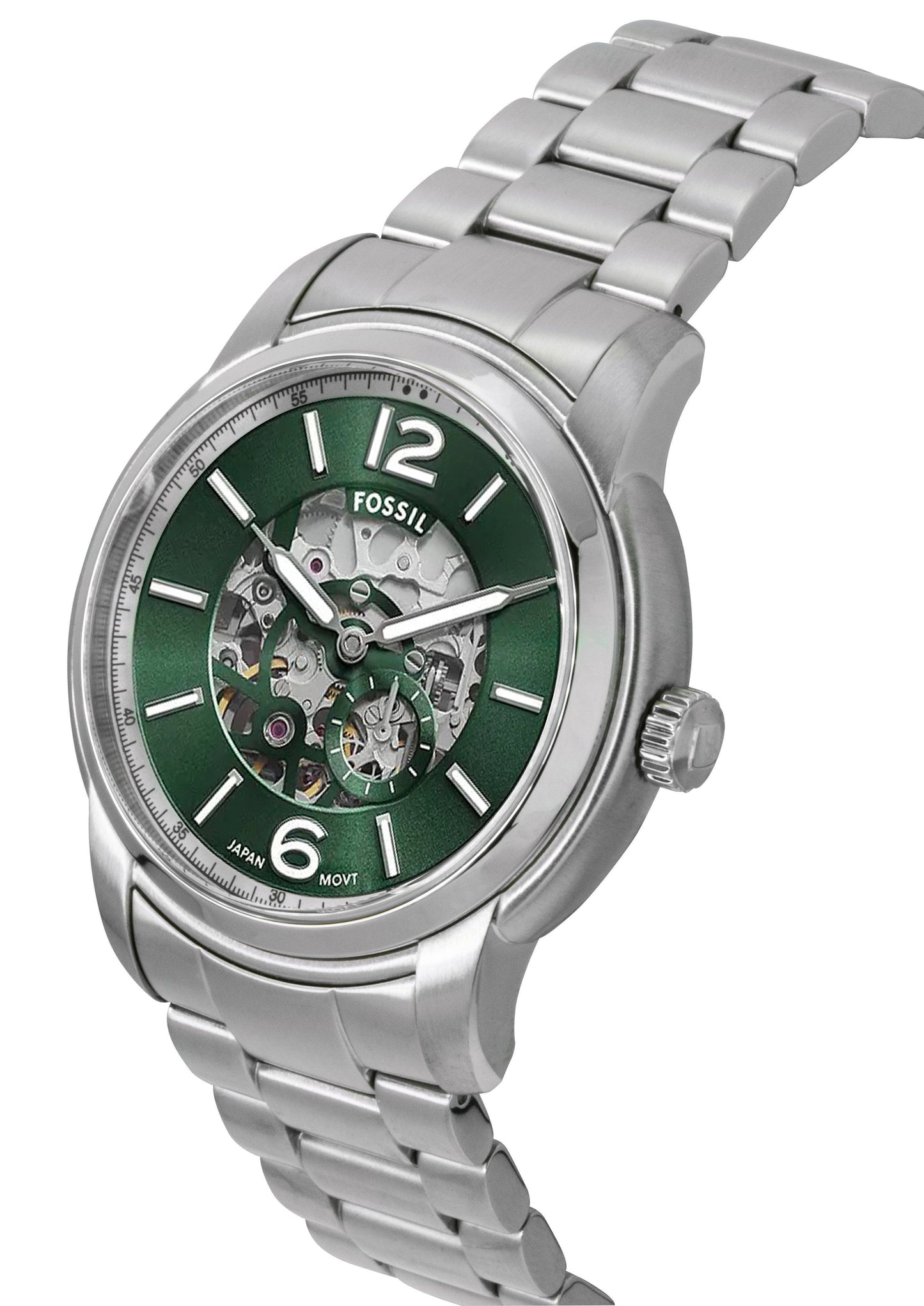 Fossil Heritage Edelstahl Green Skelett-Zifferblatt Automatik ME3262 Herrenuhr