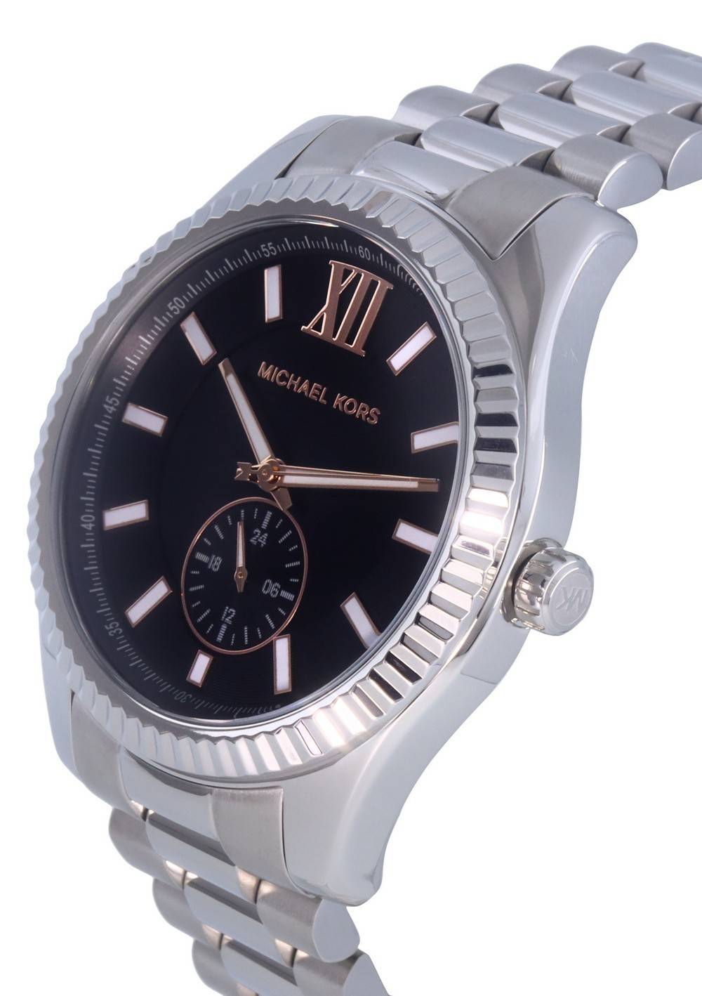 Michael Kors Lexington Edelstahl Multifunction Schwarzes Zifferblatt Quarz MK8946 100M Herrenuhr