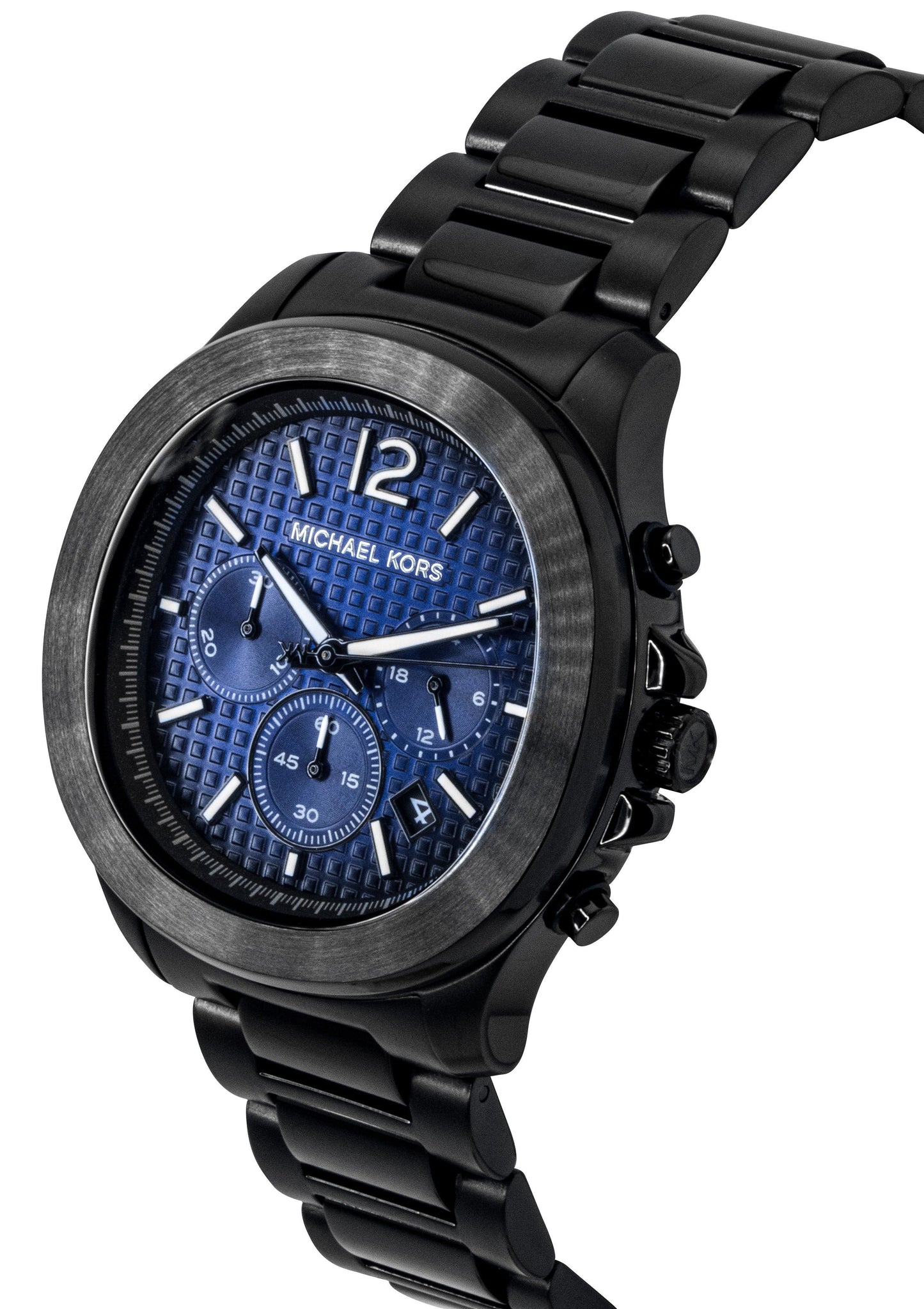 Michael Kors Oversized Sage Chronograph Edelstahl Blaues Zifferblatt Quarz MK9193 Herrenuhr