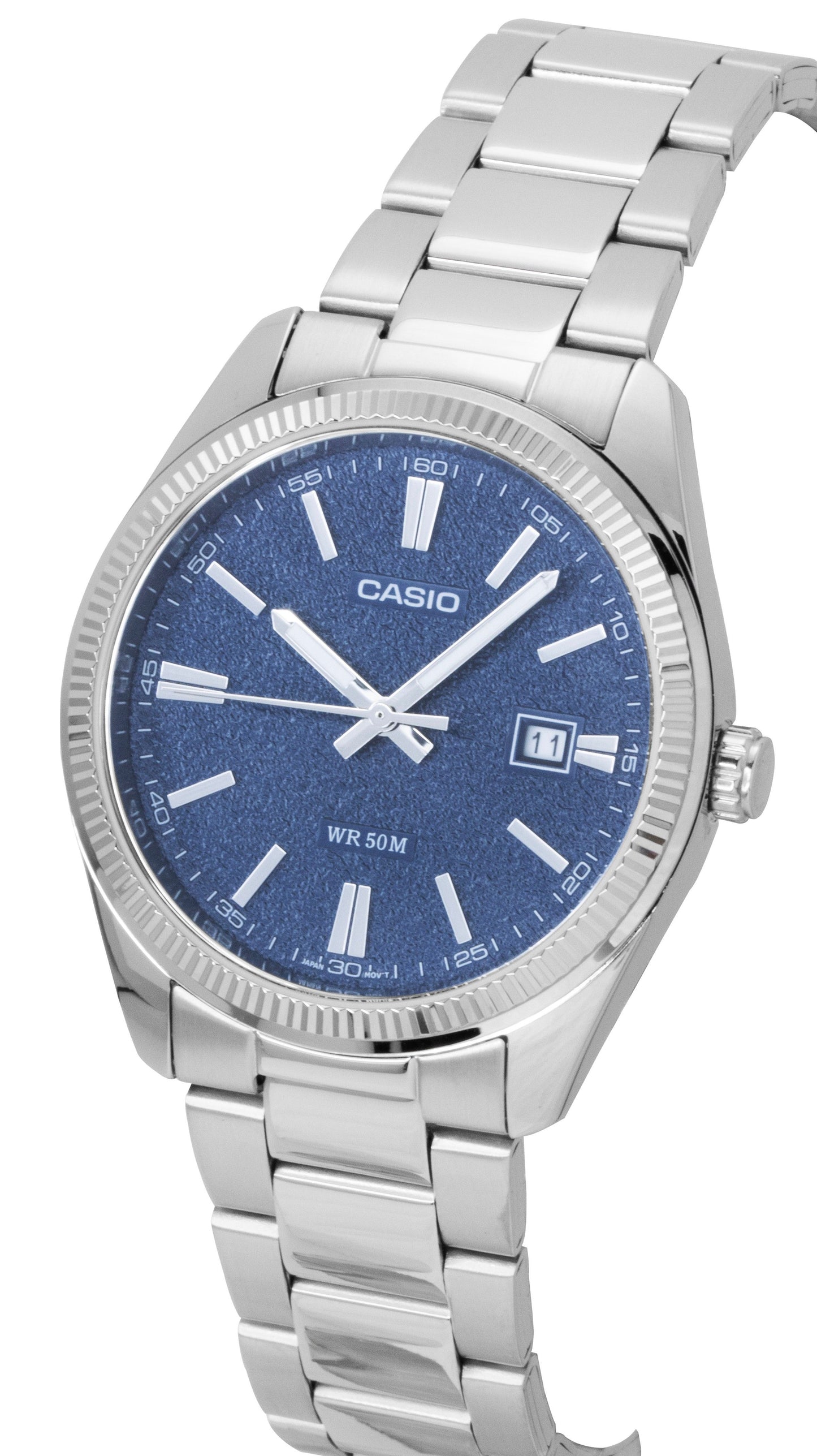 Casio Standard Analog Edelstahl Blaues Zifferblatt Quarz MTP-1302DA-2A1V Herrenuhr